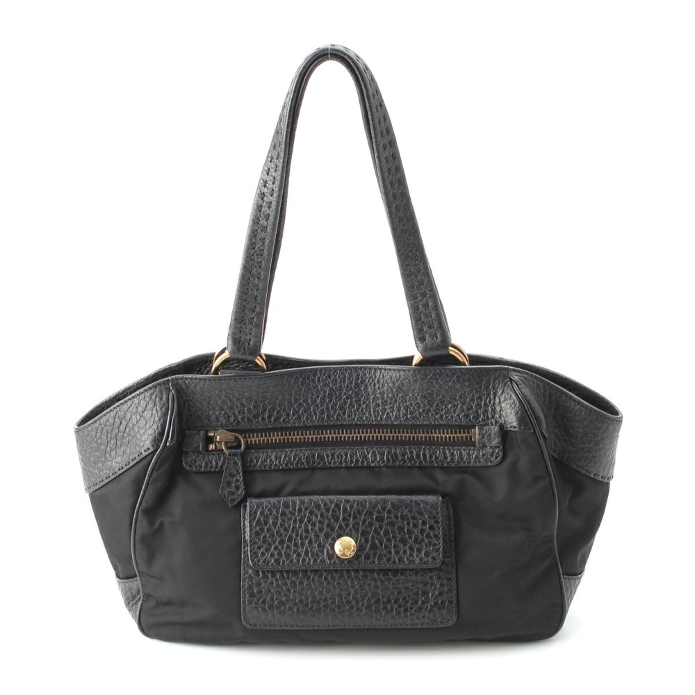Prada Leather Trim Handbag Black